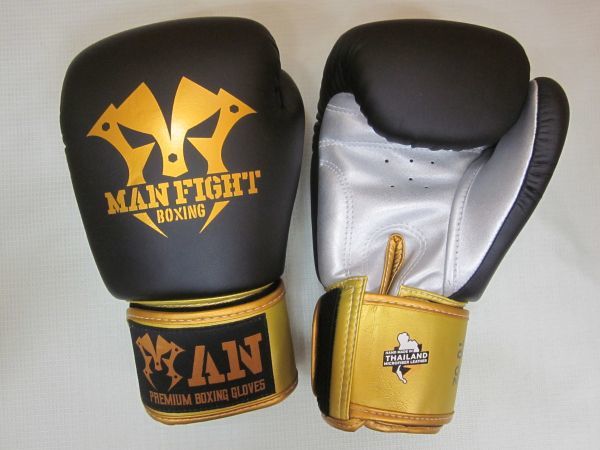 * super limitation *16oz* stock a little * new goods *MAN FIGHT* boxing glove * black / gold *PU made .. superior microfibre made * touch fasteners type *