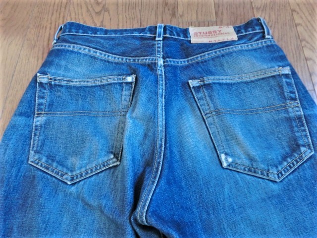 STUSSY オールド ジーンズ 米国製 90年代 ダメージ 紺タグ 紙 STUSSY オールド ジーンズ 米国製 90年代 ダメージ 紺タグ 紙