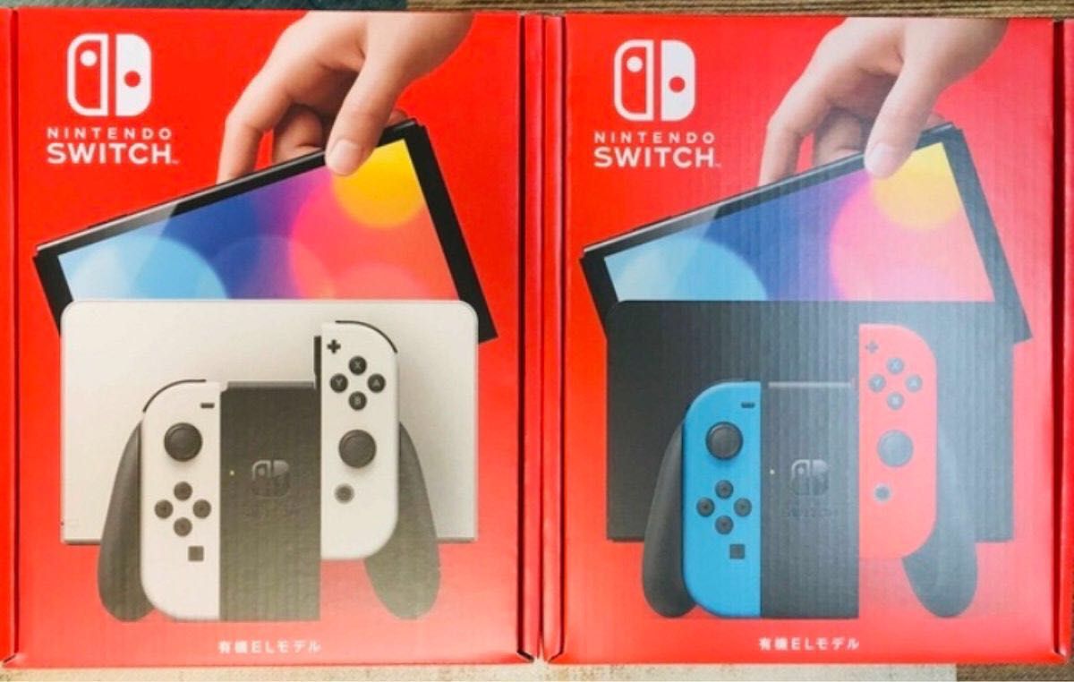 即日発送！！新品未開封★Nintendo Switch 有機ELモデル ホワイト、ネオン　2台　店舗印なし