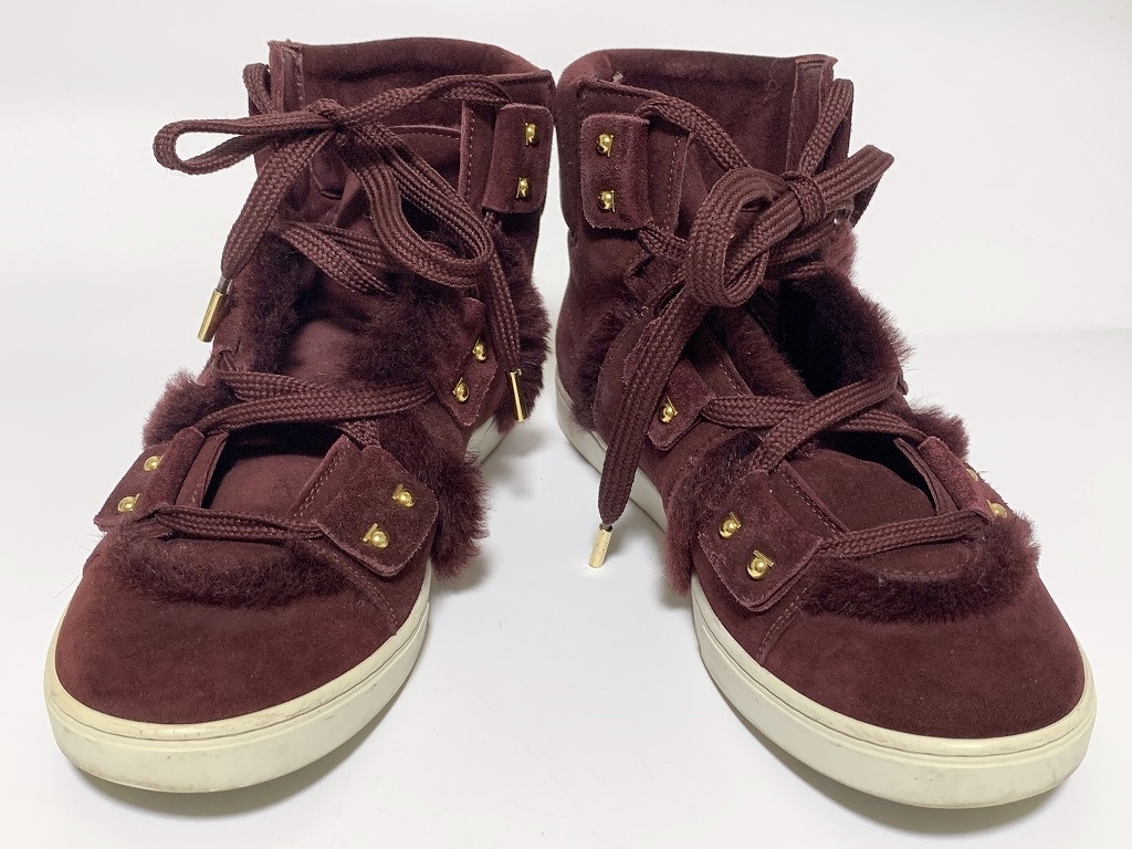 即決 Salvatore Ferragamo フェラガモ 6≒23cm スニーカー 箱付 赤系 レディース F
