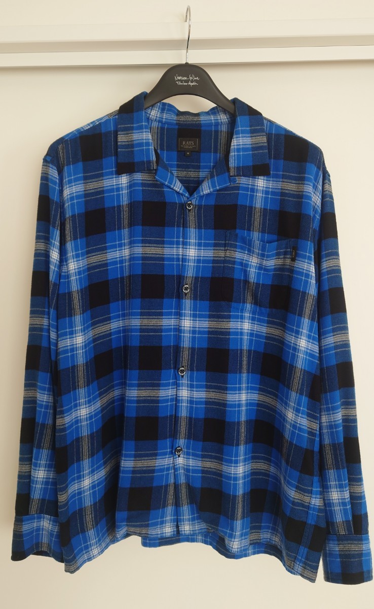 キムタク私物着用 RATS COTTON RAYON CHECK SHIRT M 木村拓哉 ラッツ チェックシャツ_画像4