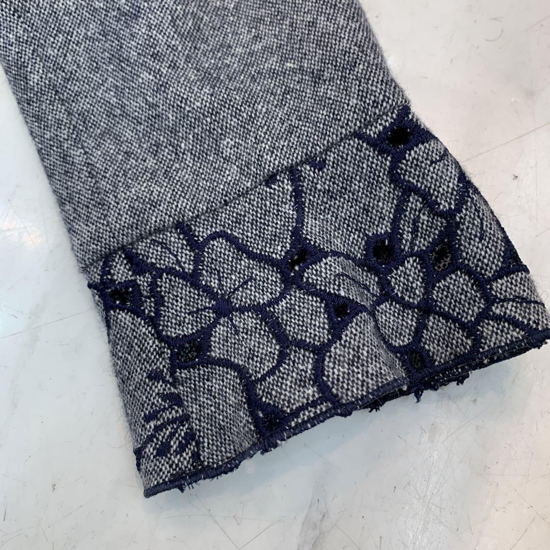 新品同様 AUSTIN REED 花柄刺繍 ワンピース ウール グレー|PayPayフリマ