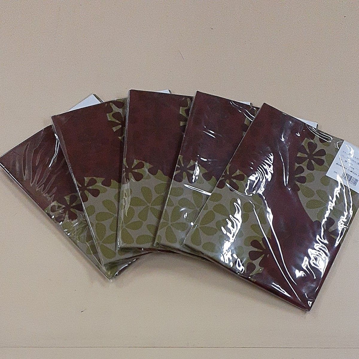 西川　座布団カバー　銘仙判　5枚組　茶色　綿100%　日本製