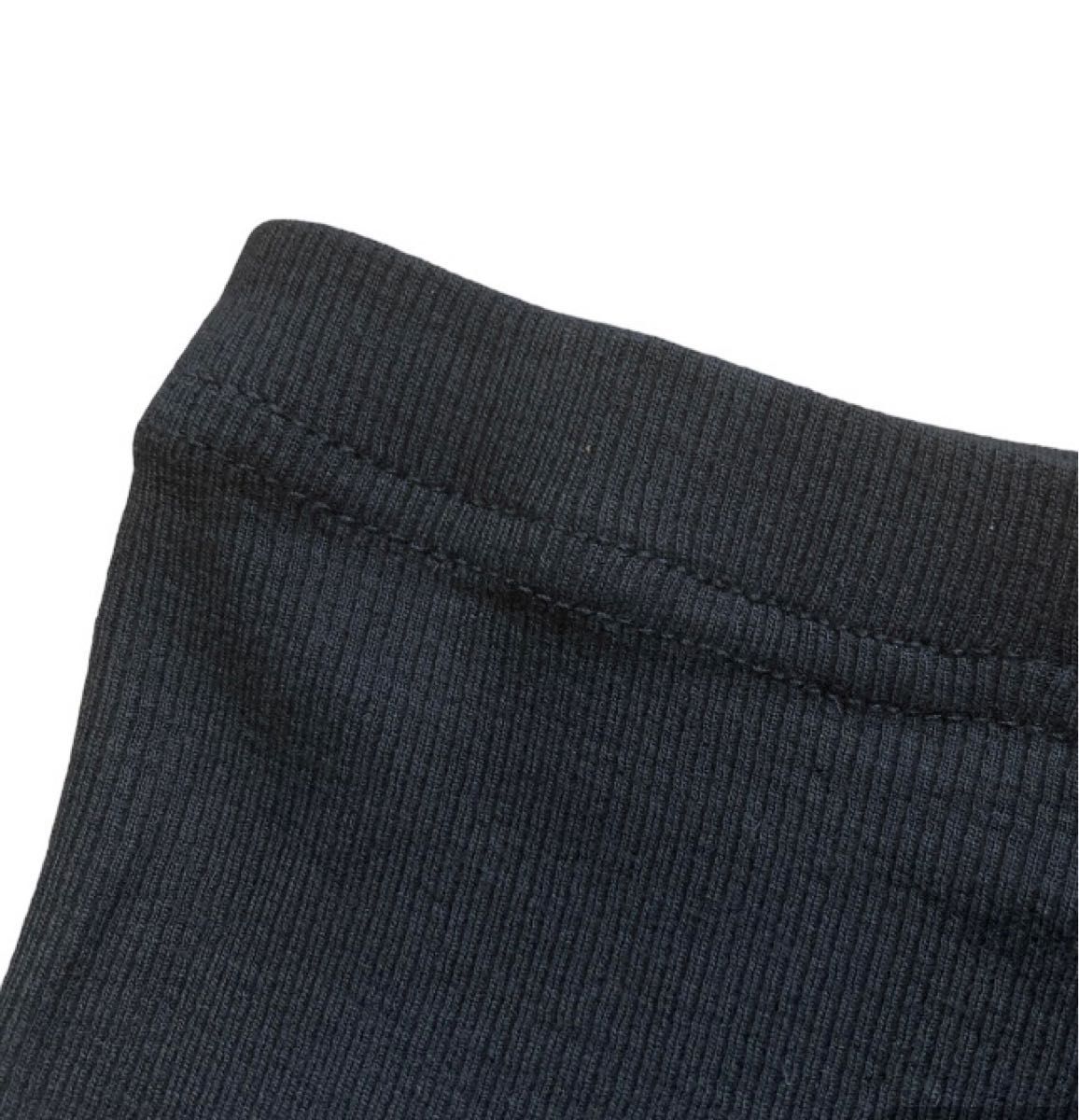 レギンス 100㎝ 黒 スパッツ リブ 伸縮性抜群 動きやすい パンツ ブラック