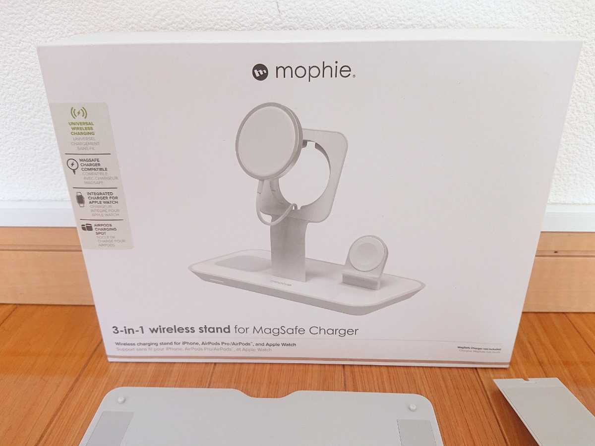  free shipping mophie 3 in 1 wireless stand MagSafe correspondence wireless charge stand iPhone AirPods Pro AirPods Apple Watch for white 
