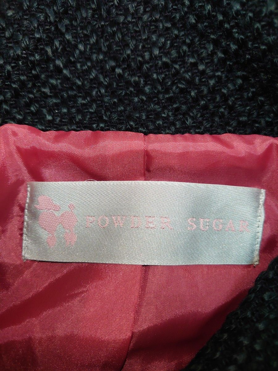 【未使用】POWDER  SUGARツイードコート（黒）購入価格19,740円→6,000円