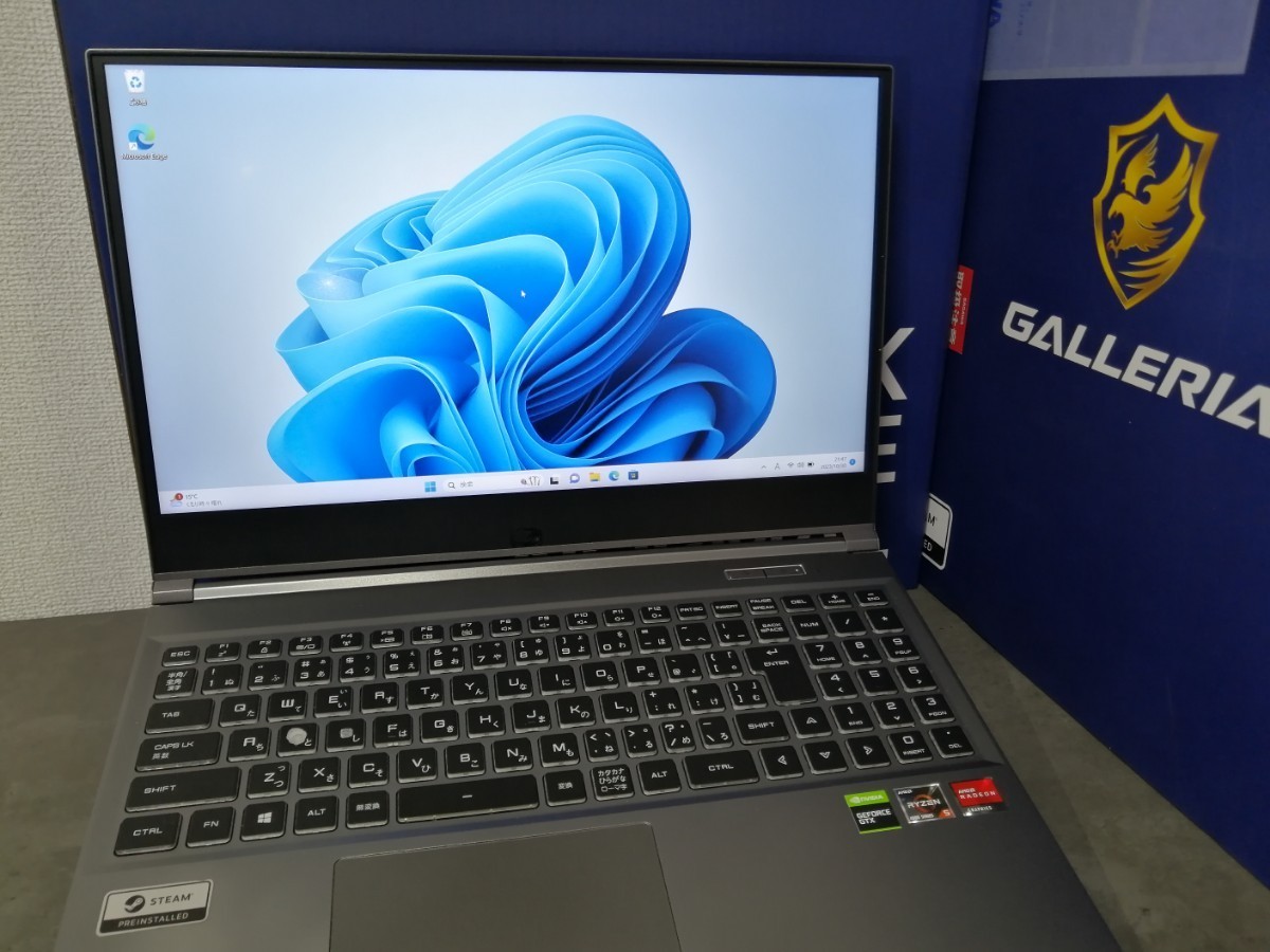 ガレリア ゲーミングノートPC GALLERIA RL5R-G50T 中古品 Ryzen5 4600H/GTX 1650Ti_画像1