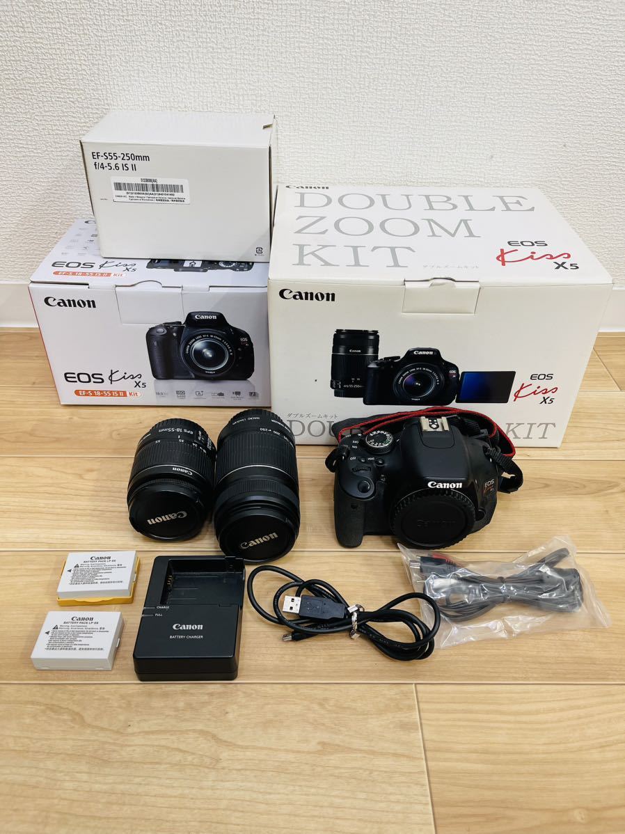 通電OK Canon キヤノン EOS Kiss X5 ダブルズームキット デジタル一眼