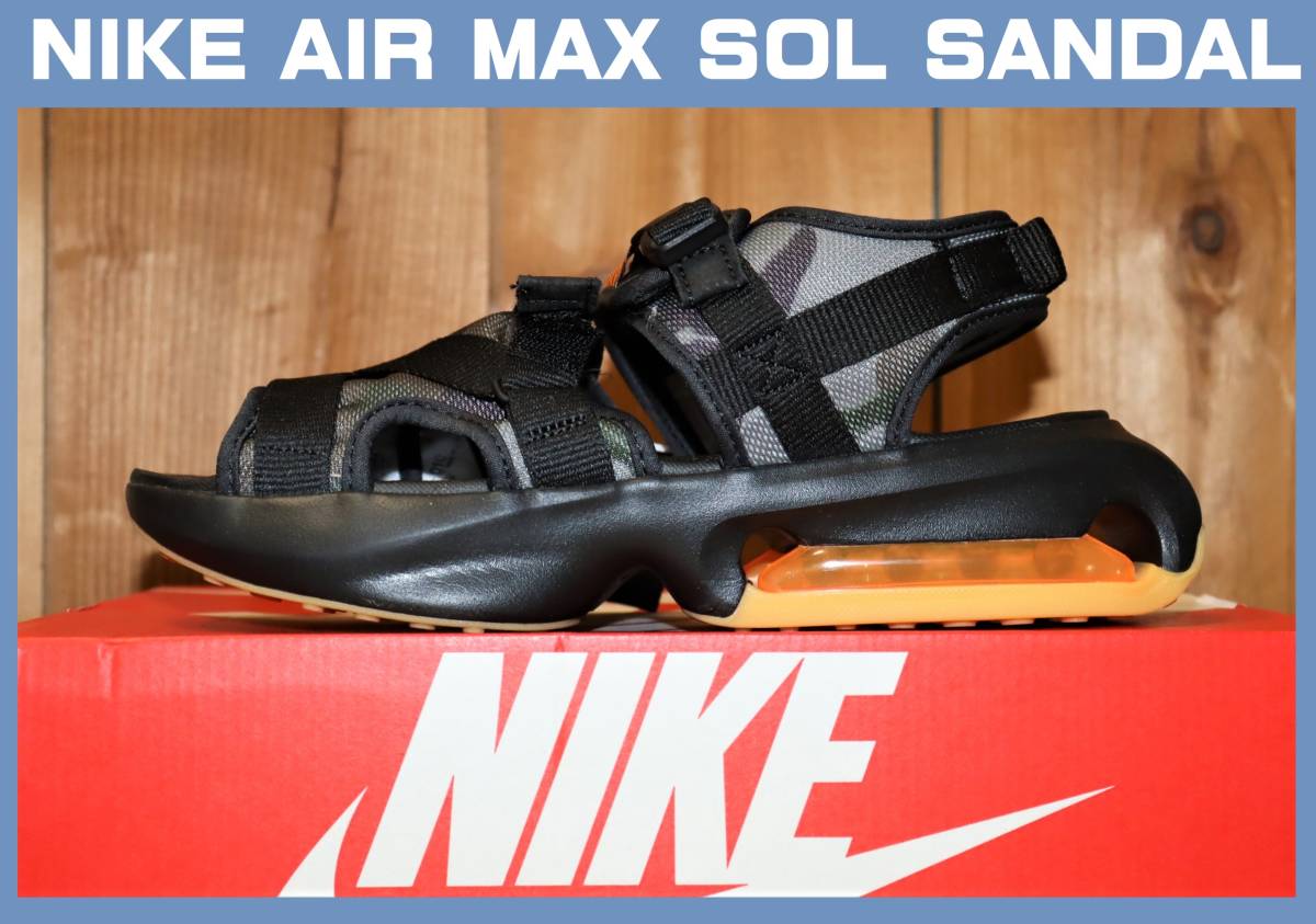  бесплатная доставка быстрое решение [ не использовался ] NIKE * AIR MAX SOL SANDAL CAMO (US9/27cm) * Nike air max soru сандалии камуфляж FJ5446