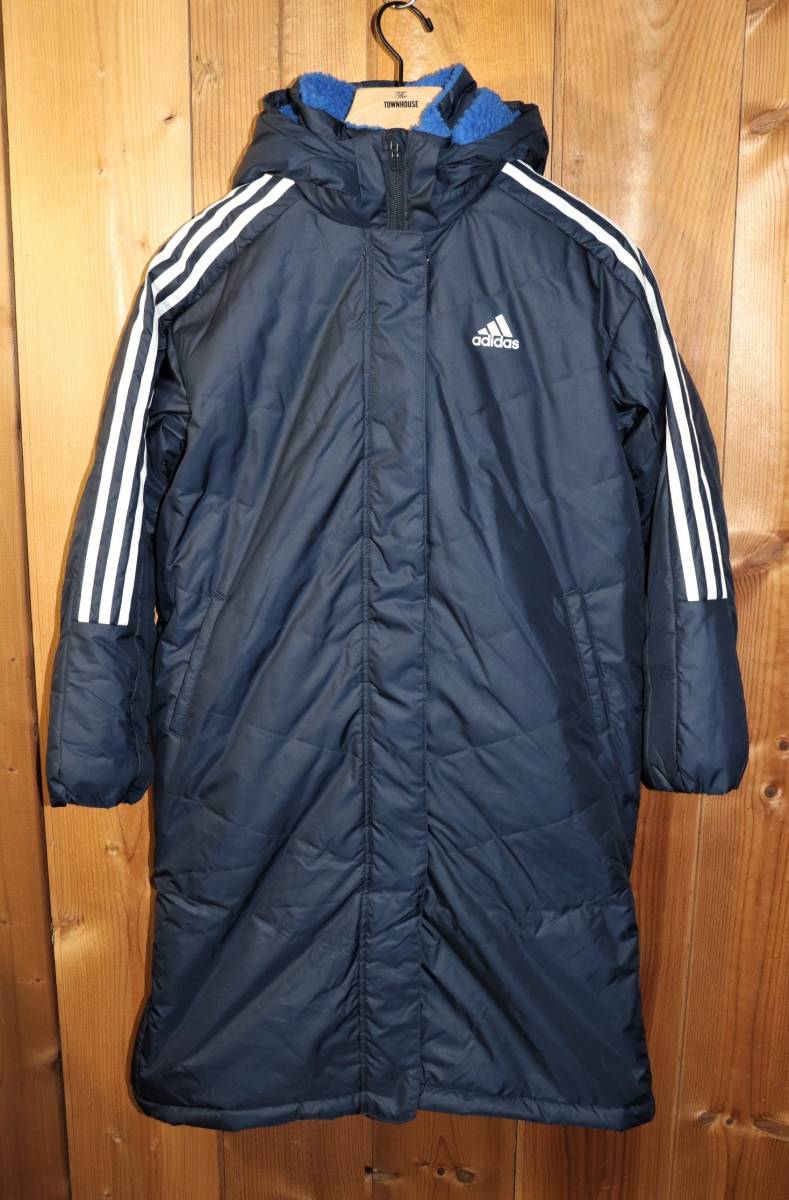 送料無料 即決【未使用】 adidas ★ 裏ボア ベンチコート (140cm) ★ アディダス MUST HAVES BOA COAT GD9123 保温 ロング_画像2