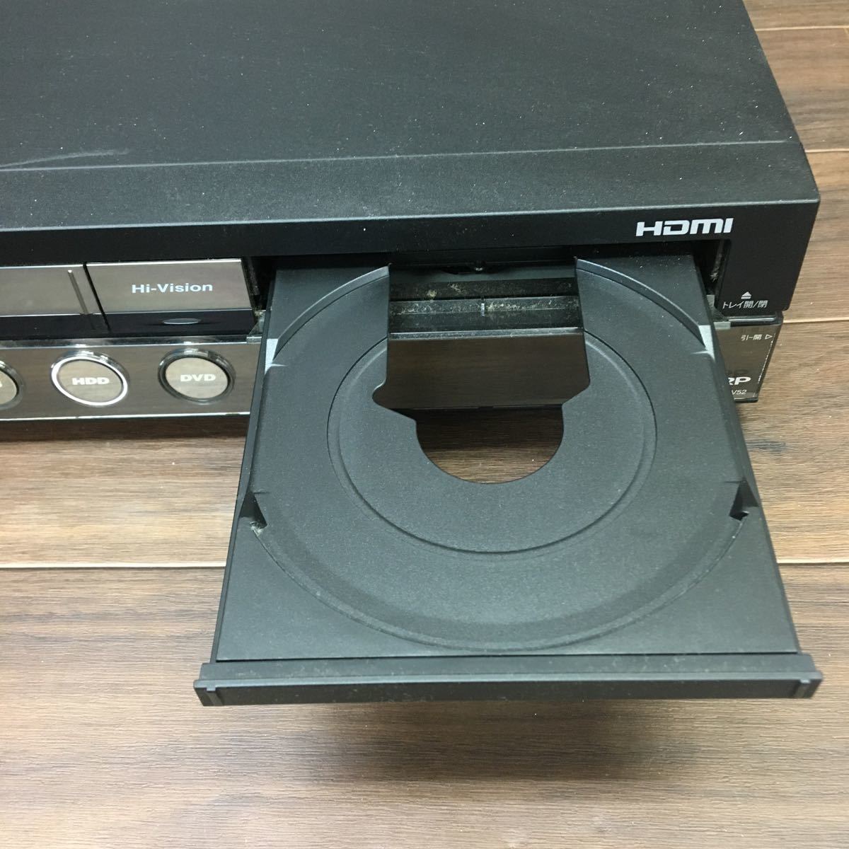 B-294 SHARP シャープ 地上デジタル/BS対応VTR一体型HDD&DVDレコーダー DV-ACV52 映像機器 ブラック 通電確認済み_画像4