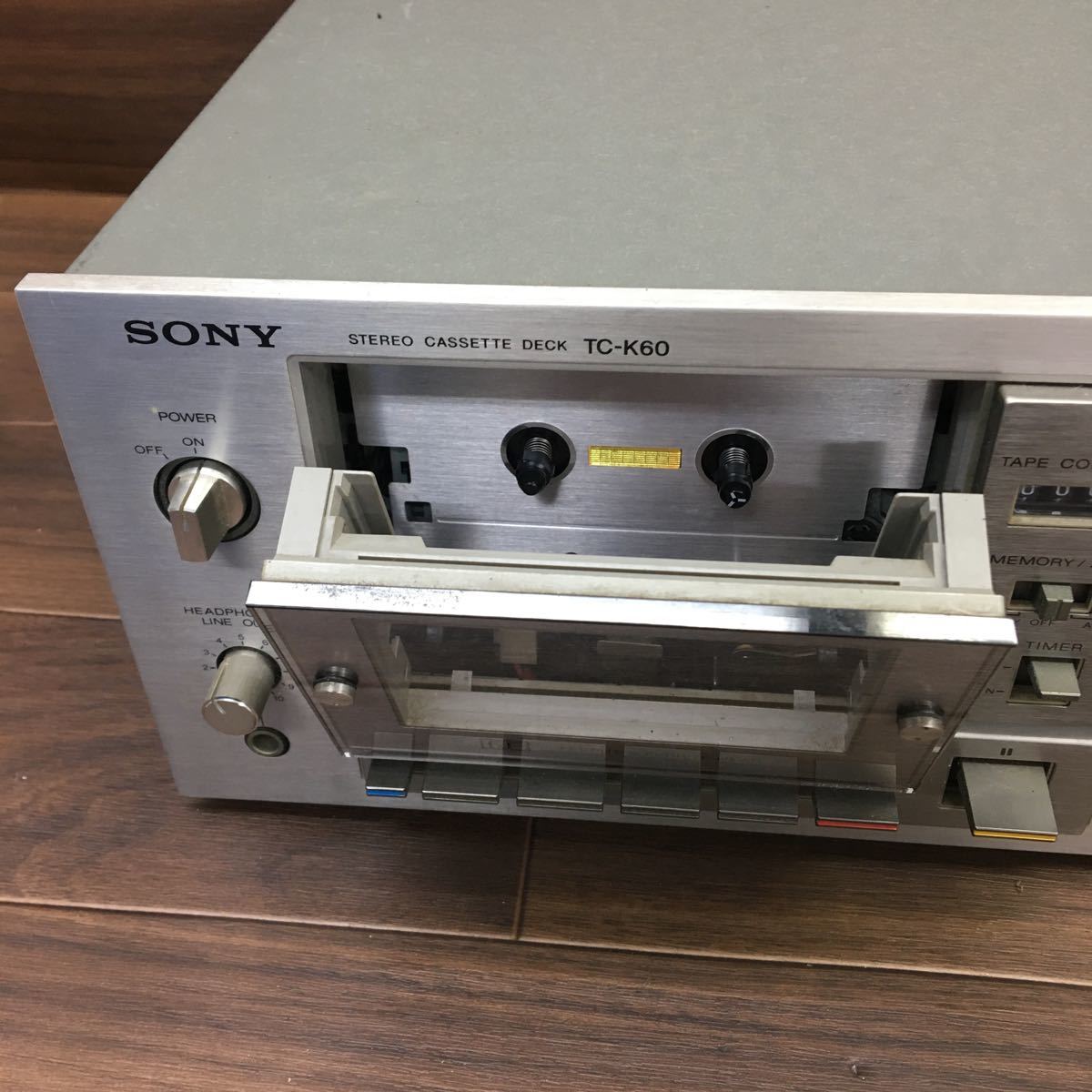 B-300 SONY ソニー ステレオカセットデッキ TC-K60 オーディオ機器 グレー 通電確認済み_画像4