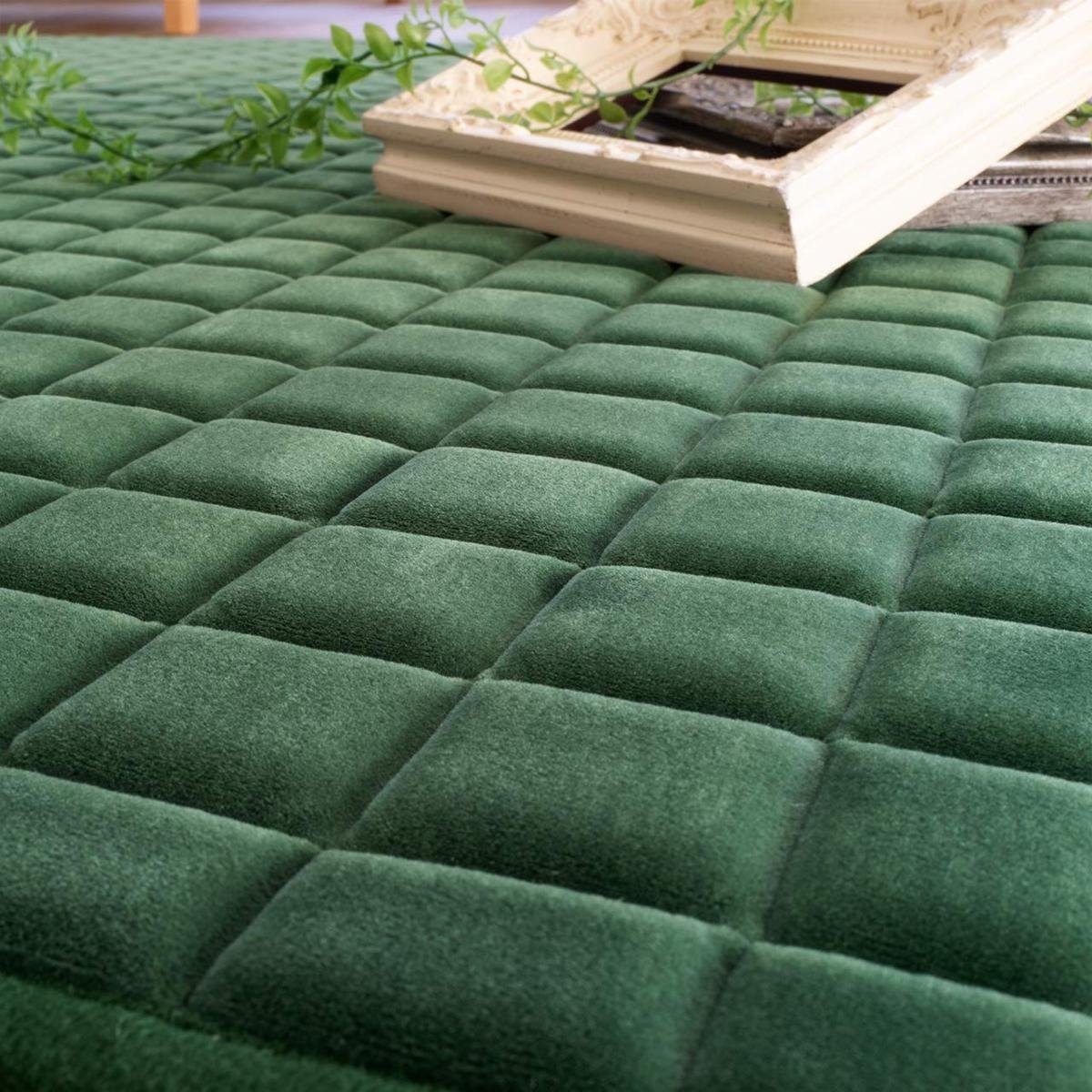 ■■キッチンマット カーペット 絨毯 ラグ マット 北欧 キルティング 洗える ラグ ナチュラルカラー 190×240cm 3畳 ガーデン