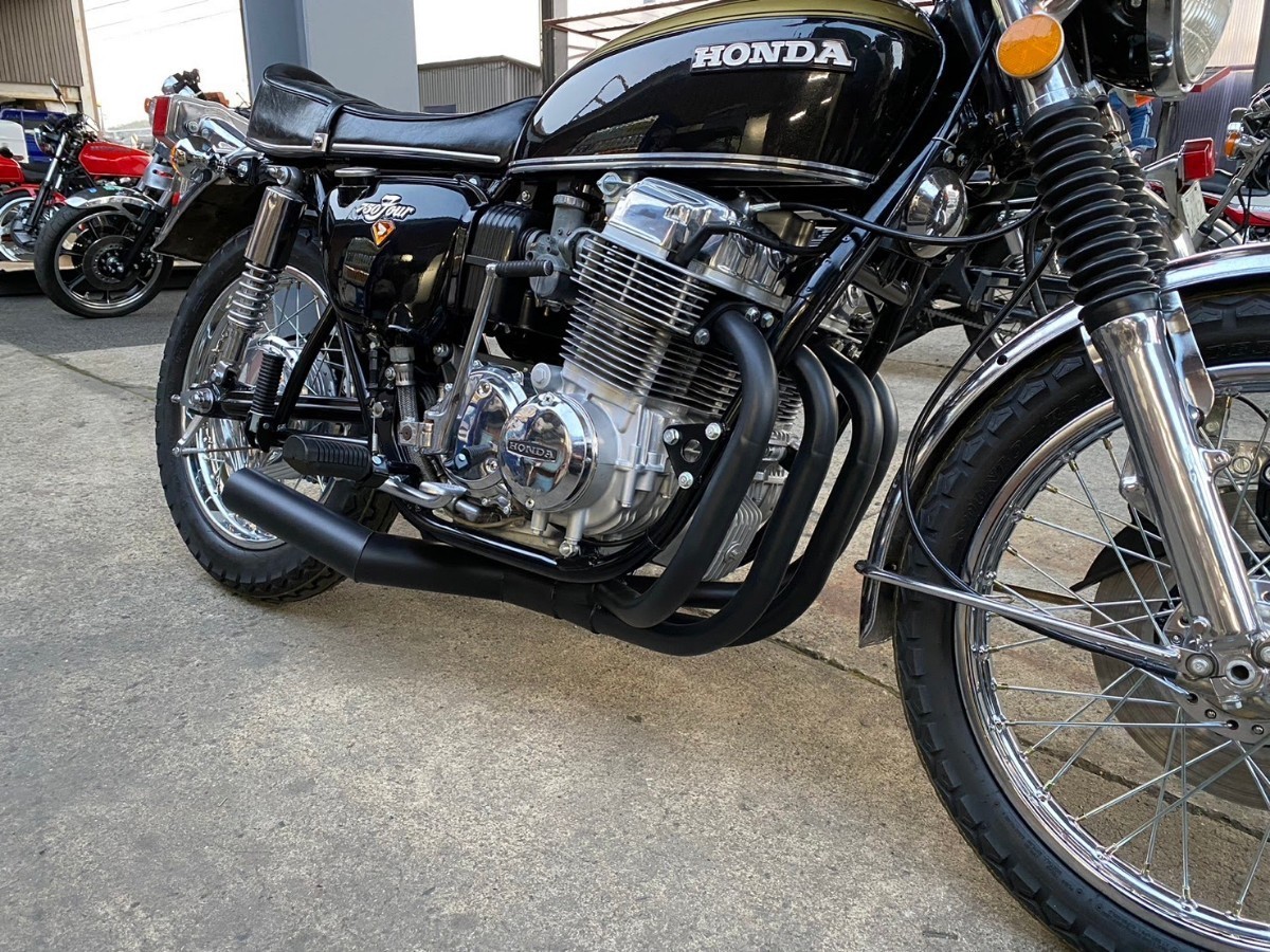 TSH オリジナル ショート管 ブラック CB750k CB750four k0 k1 k2 k3 k4 k5 k6 k7 マフラー 国内生産 _画像4