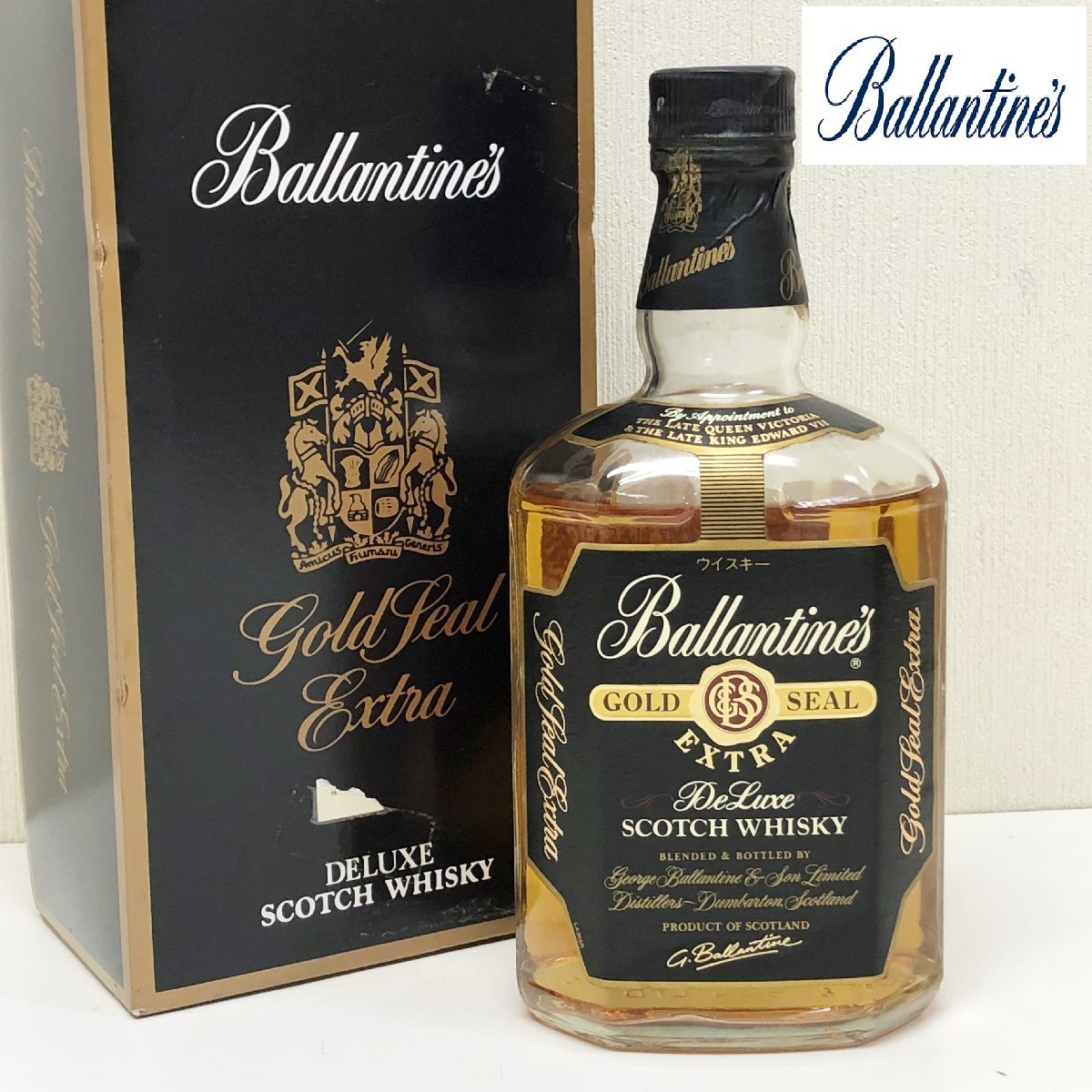 未開栓/バランタイン/ゴールドシール/エクストラ/スコッチウイスキー/ballantines/gold seal/extra/角ボトル/ヴィンテージ/750ml/43%/H17_画像1