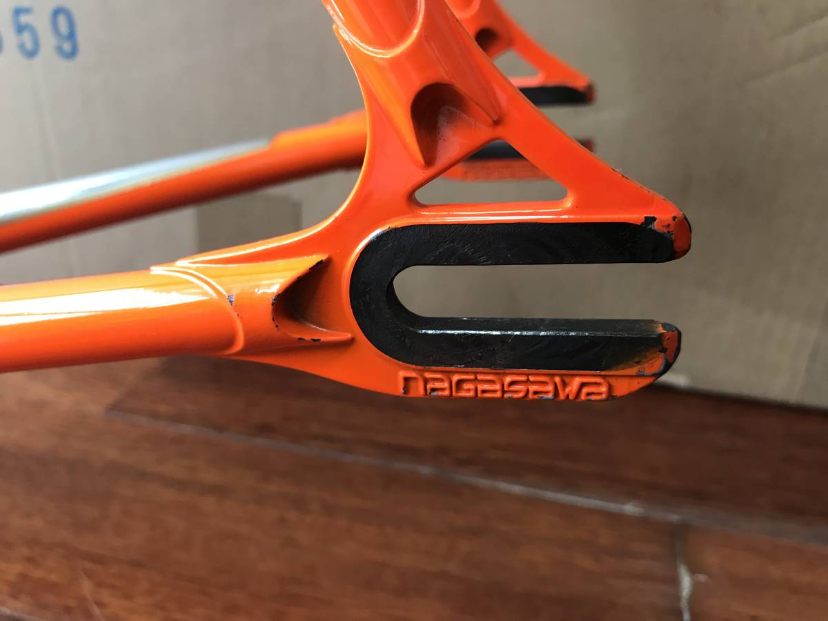 [ secondhand goods ]nagasawa order piste frame 580mm fluorescence orange NJS bicycle race length wa