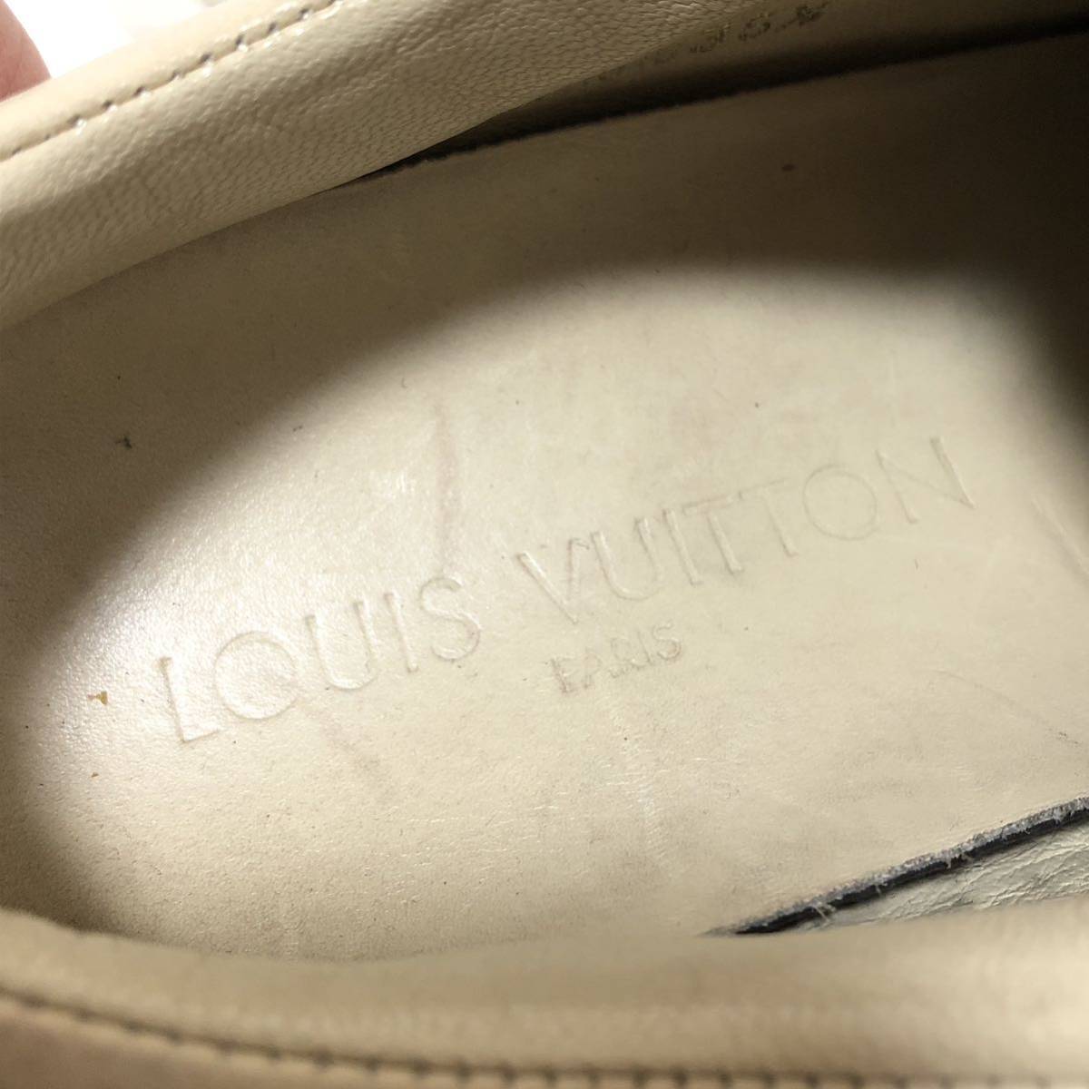 Louis Vuitton ルイヴィトン スニーカー レザー ベージュ BA1010 35_画像9