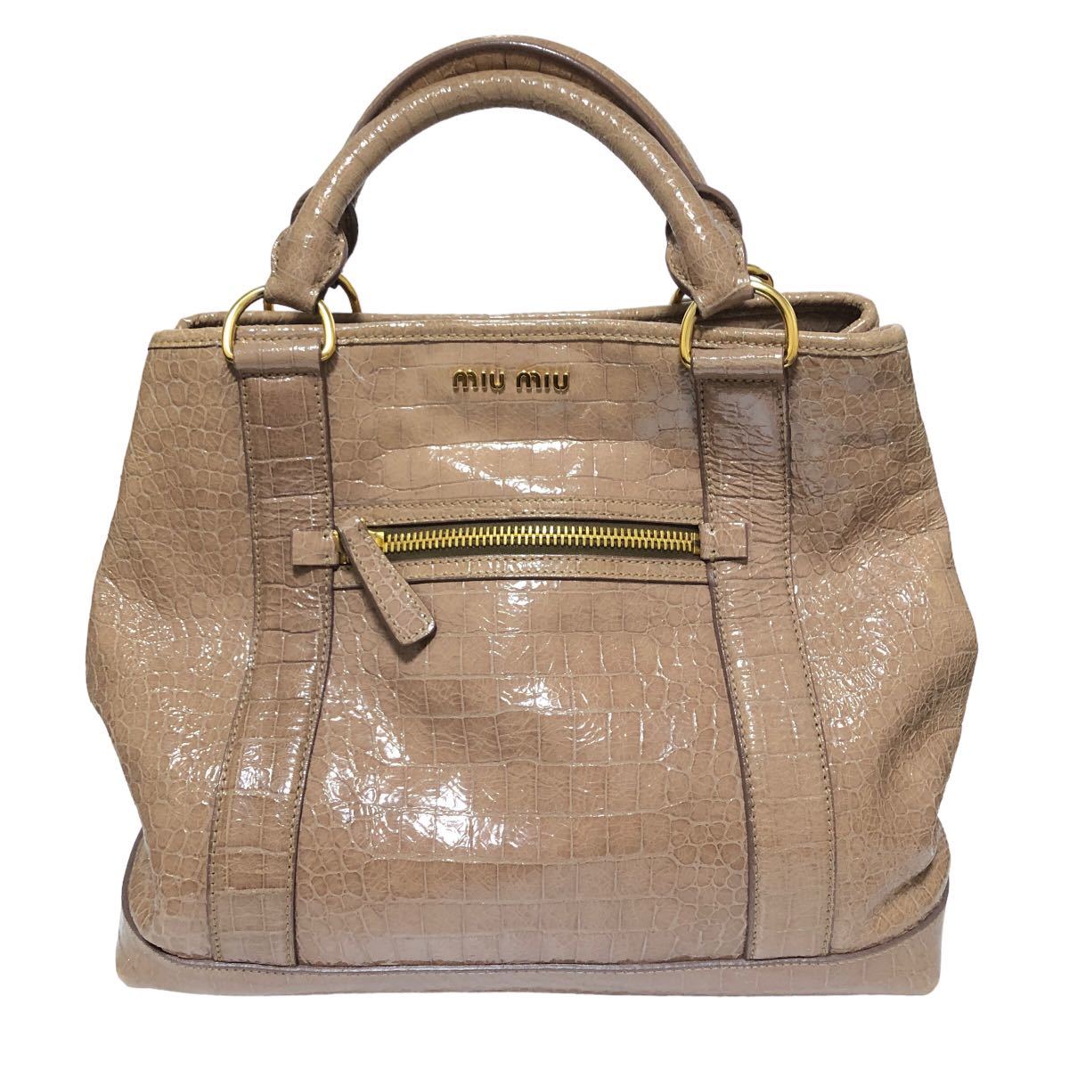大人気新品 miu miu ミュウミュウ 2wayバッグ パテントレザー ピンク