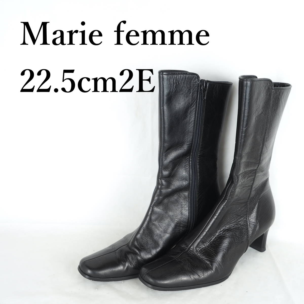 EB3829*Marie femme*マリーファム*レディースショートブーツ*22.5cm2E*黒_画像1