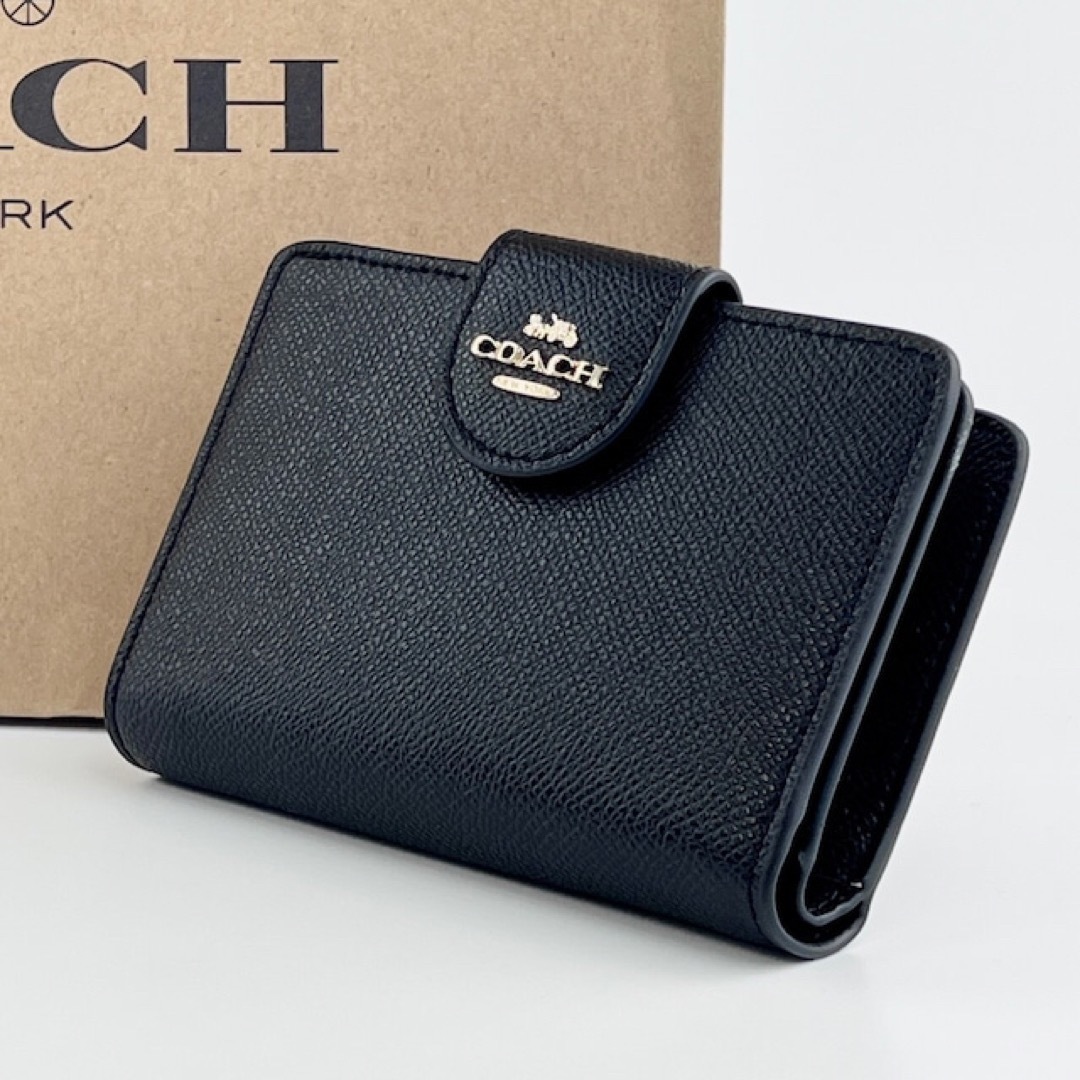 新品 COACH コーチ 折り財布 レディース L字ファスナー 上品 高級感 未使用 ハイブランド 折財布 高級 6390 レザー財布_画像1