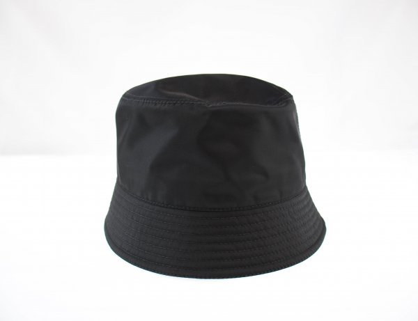 ◆ 未使用品 PRADA / プラダ バケットハット 三角ロゴ テスートナイロン ブラック系 帽子 ハット 表記サイズ：S 142110