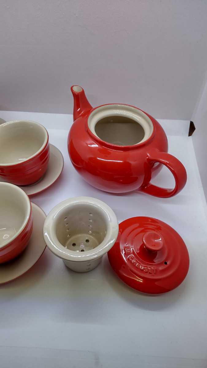 ru Crew ze tea setup ru* red teapot * cup &so-sa-4 customer 