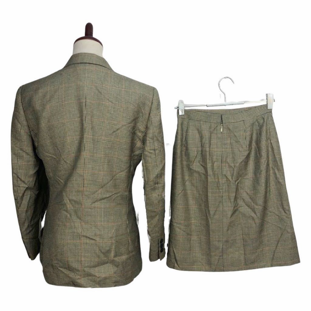 Vintage BURBERRYS Burberry lady's total pattern silk . double skirt suit setup top and bottom 7 inscription 