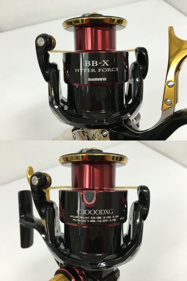 K18-468-1026-123【中古】SHIMANO(シマノ) スピニングリール BB-X HYPER FORCE「17 BB-X ハイパーフォース C3000DXGSR」※予備スプール付属_画像6