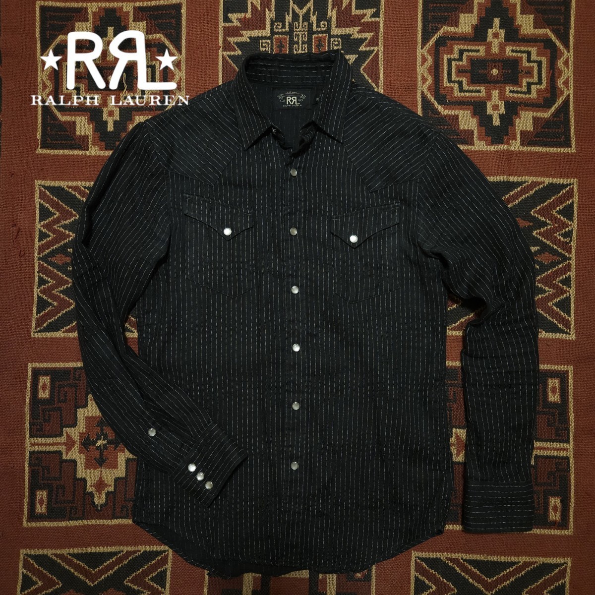 豪華ラッピング無料 ストライプ ウォバッシュ ブラック 【S】 Shirt Stripe Wabash Black RRL 【希少】 シャツ Lauren Ralph ウエスタン 総柄 コンチョ 漆黒 トップス 豪華ラッピング無料 ストライプ ウォバッシュ ブラック 【S】 Shirt Stripe Wabash Black RRL 【希少】 シャツ Lauren Ralph ウエスタン 総柄 コンチョ 漆黒 トップス
