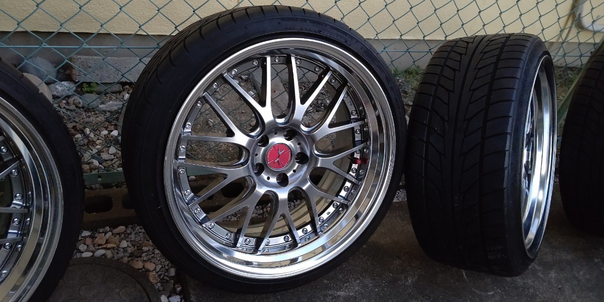 引取りも可 マーベリック MAVERICK 709M 中古 20インチ 10J+26 5H PCD114.3 4本 深リム 段リム NITTO 245/35R20 10J 通し ツライチの画像10