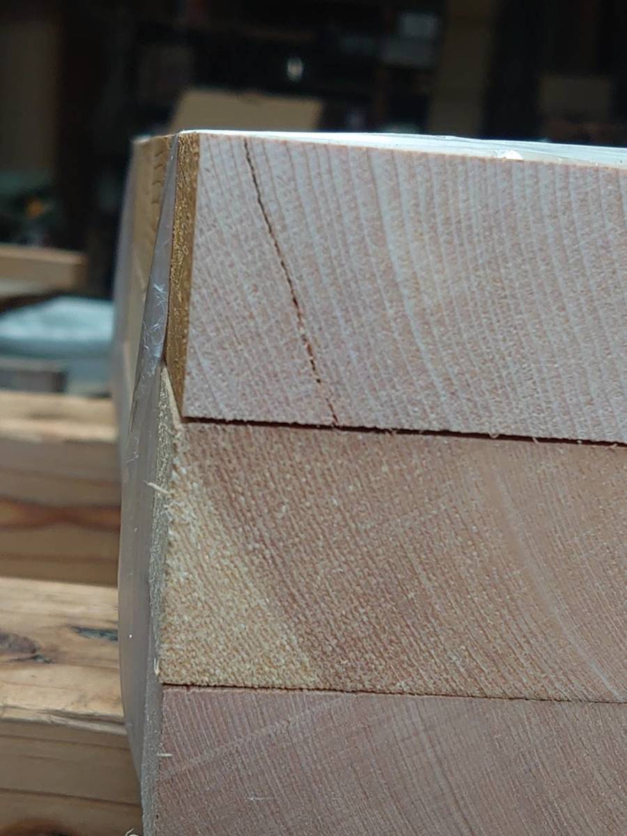 スプルース　平柾　No.1007-C　無垢　乾燥材　板（長さ460㎜ｘ幅120㎜ｘ厚み35㎜）3枚　木材　DIY　棚板　小物作りに_画像7