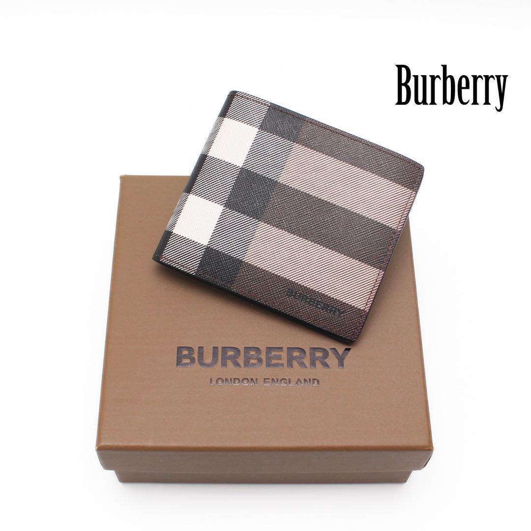 BURBERRY バーバリー レザー チェック マルチカラー 折り財布 札入れ_画像1