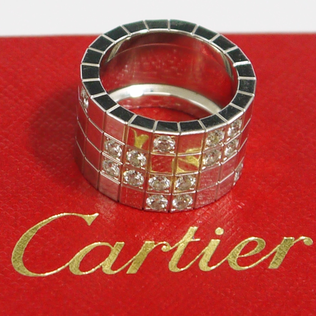 ★USED品 Cartier【カルティエ N4180750 パイエット ダイヤ リング #50 750 ホワイトゴールド 18.4g 保証書有り】】