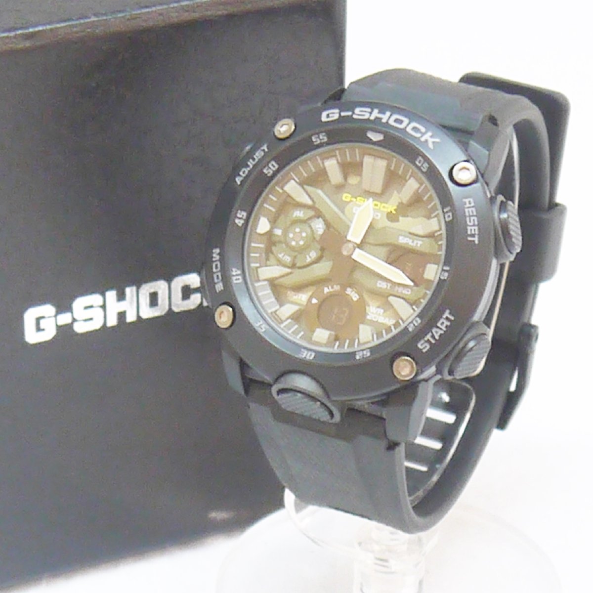 USED品・保管品 CASIO カシオ G-SHOCK GA-2000SU-1AJF カーボンコアガード デジアナ クォーツ 腕時計 ブラック ケース付き 現状品