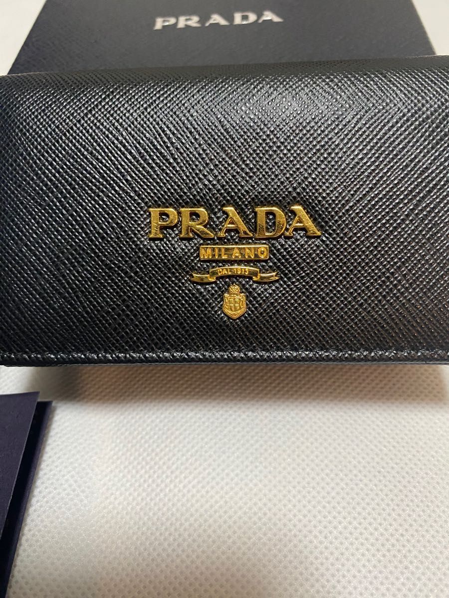 【新品未使用】PRADA プラダ　サフィアーノ　カードケース　名刺入れ　ブラック　テクノロジーラベル付き