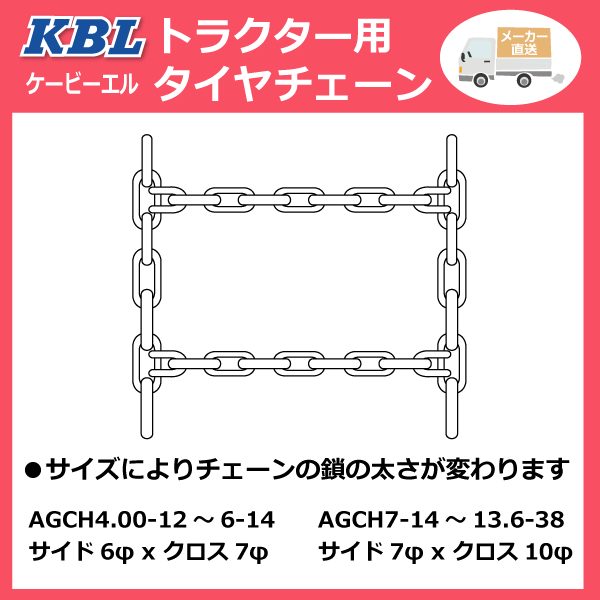 CN1022H 12.4-28 S型 KBL トラクター タイヤ チェーン 日本製 124-28 12.4x28 124x28 トラクター チェーン ハイラグ対応 ケービーエル_画像3