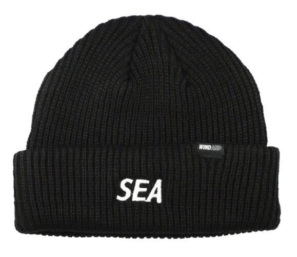 『新品』WIND AND SEA★SEA ビーニー ニット帽★ブラック 黒★ WIDELIB KNIT CAP ニットキャップ Beanie BLACK_画像1