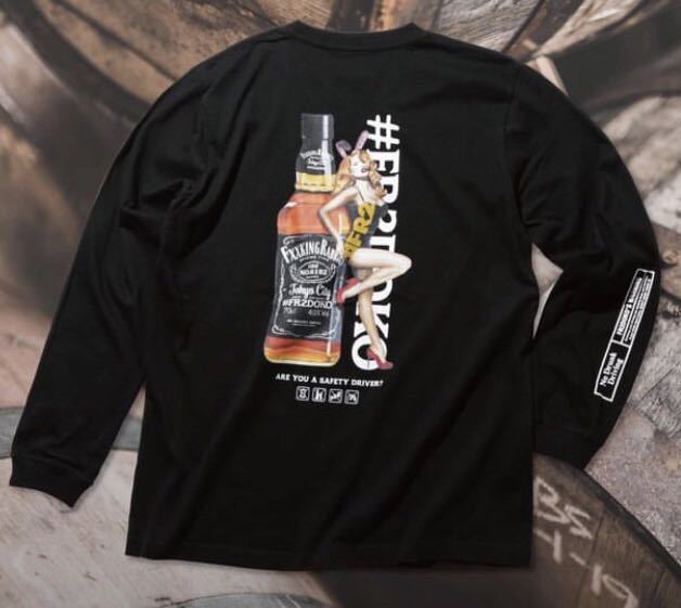 新品』FR2DOKO Whiskey Bunny Girl ロンT Mサイズ 黒 ブラック 長袖 T