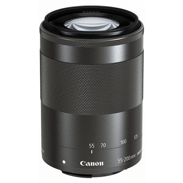 最旬ダウン EF-M Canon 美品 １年保証 中古 55-200mm グラファイト STM