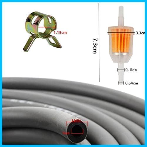 燃料フィルター 全長2M フッ素ゴム 二重構造 耐腐食性 耐圧 耐熱 耐油 ホースバンド 外径12mm 内径6mm ガソリンホース 燃料ホース サムコス_画像2