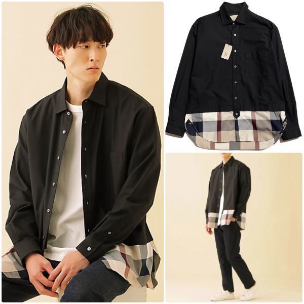 注文割引 メンズ シャツ コンビ チェック クレストブリッジ CB 新品