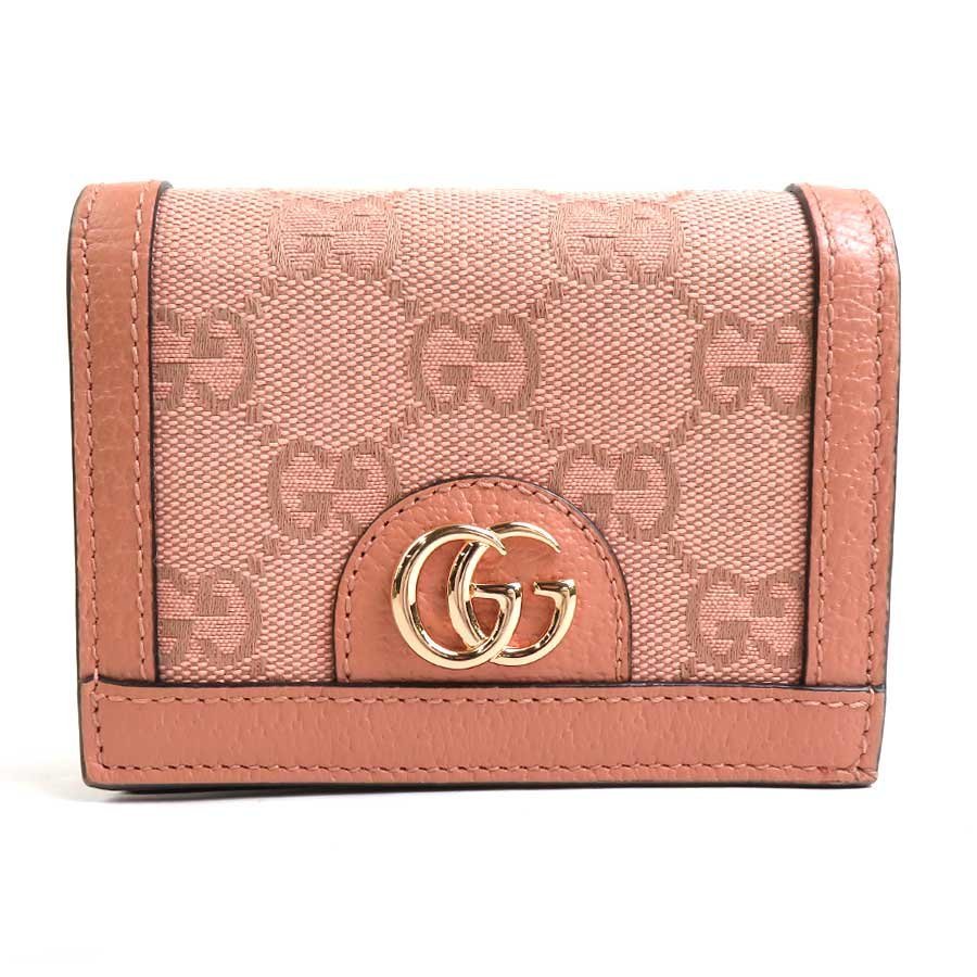 グッチ GUCCI 二つ折り財布 GGキャンバス/レザー ピンク h29791f