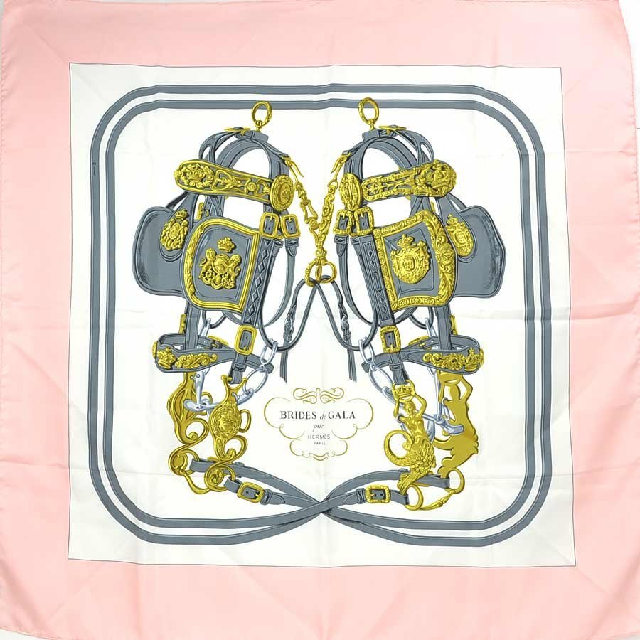 4年保証』 ツイリー HERMES エルメス スカーフ オレンジ シルク100