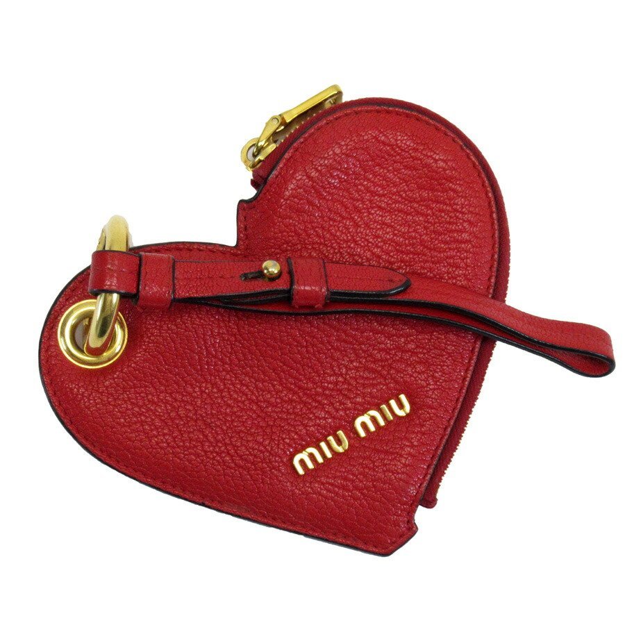 ミュウミュウ MIUMIU コインケース マルチケース レザー レッド h28322f