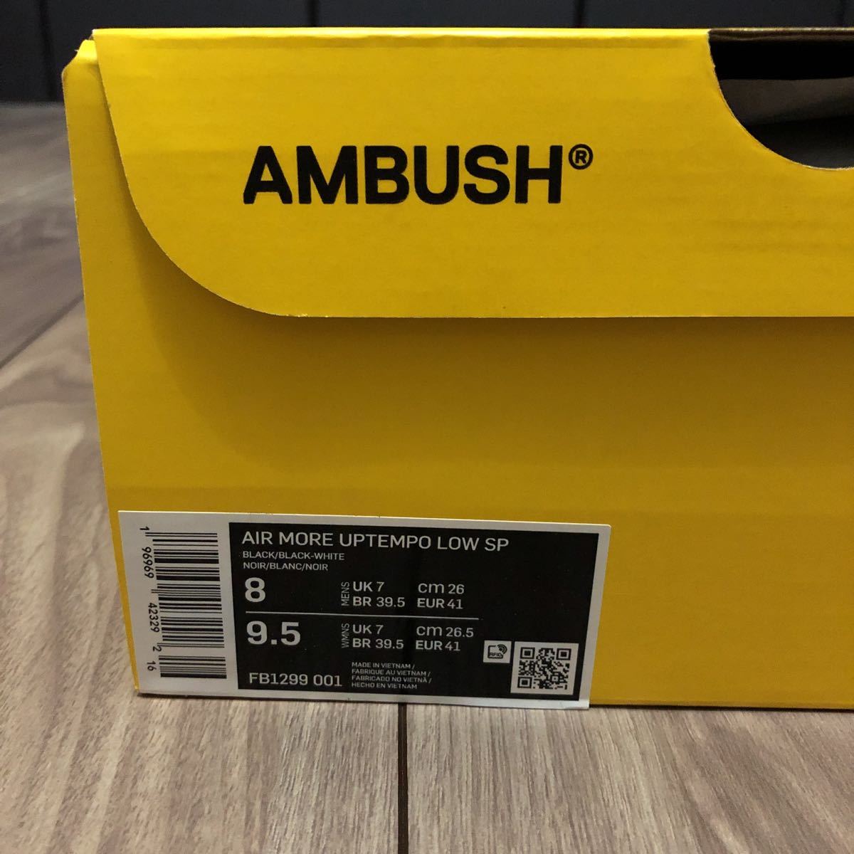 ナイキ AMBUSH Nike Air More Uptempo Low Black and Whiteアンブッシュ エアモアアップテンポ ロー ブラック アンド ホワイト26センチ_画像4