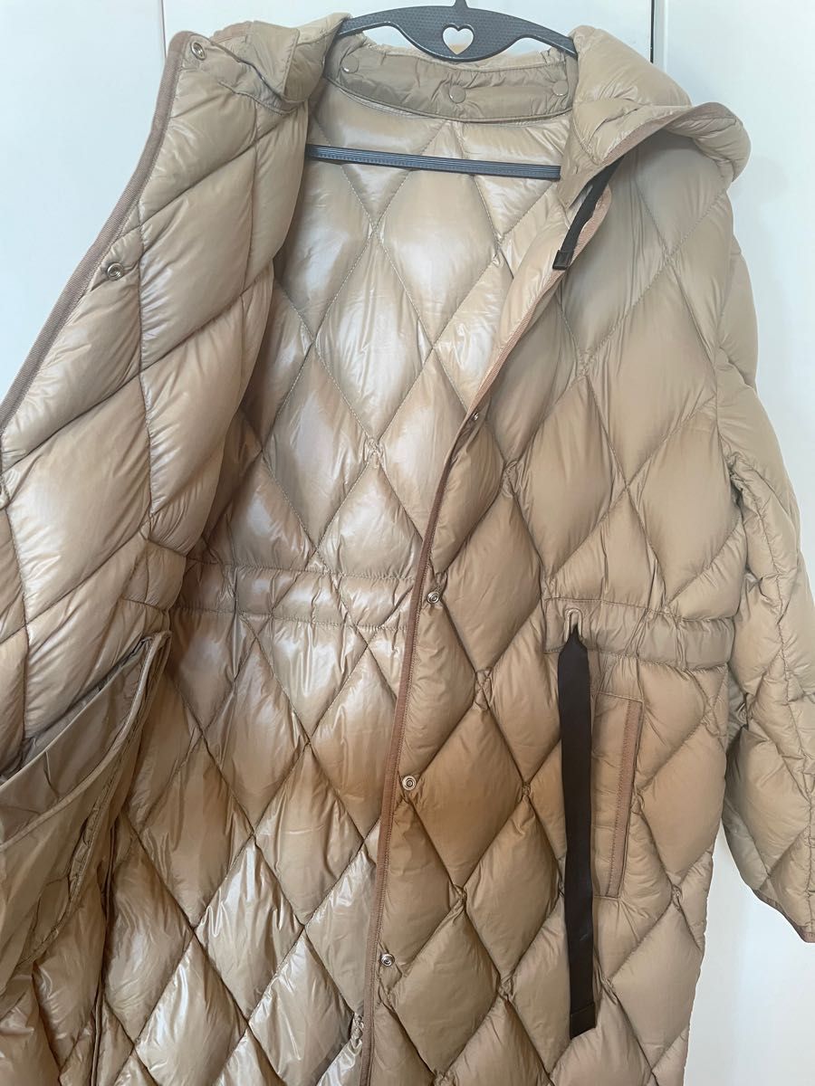 即日配送】zara ザラ ベージュキルティング ロングダウンコート 即日配送】zara ザラ ベージュキルティング ロングダウンコート