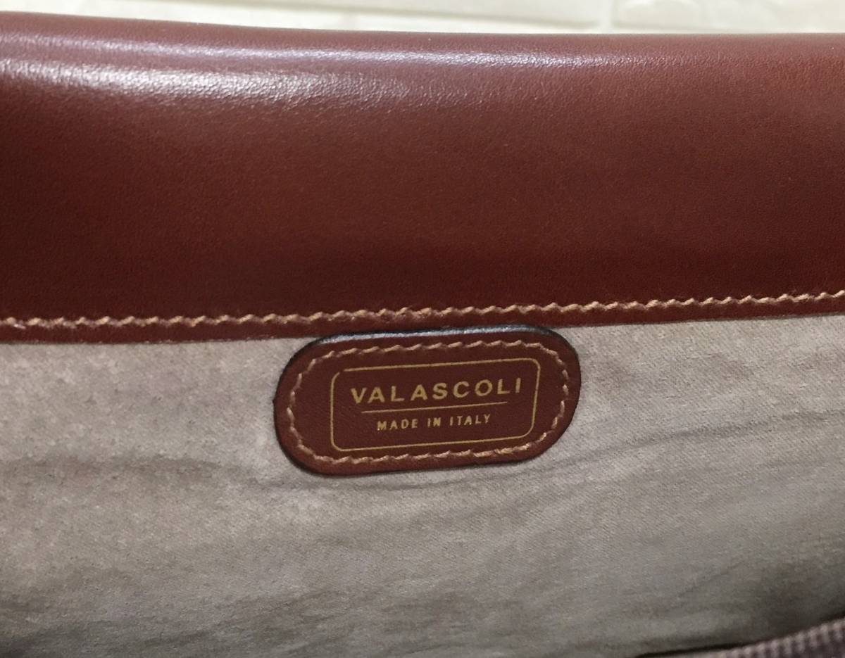 no17243 VALASCOLI バラスコリ イタリア製 本革 最高級 レザー 斜め掛けショルダーバッグ ビジネスバッグ ☆_画像9