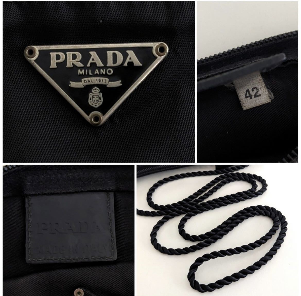 PRADA プラダ ナイロン サコッシュ　ポシェット　斜めがけ　黒　ブラック　シルバー　美品　ショルダー　ミニ_画像2