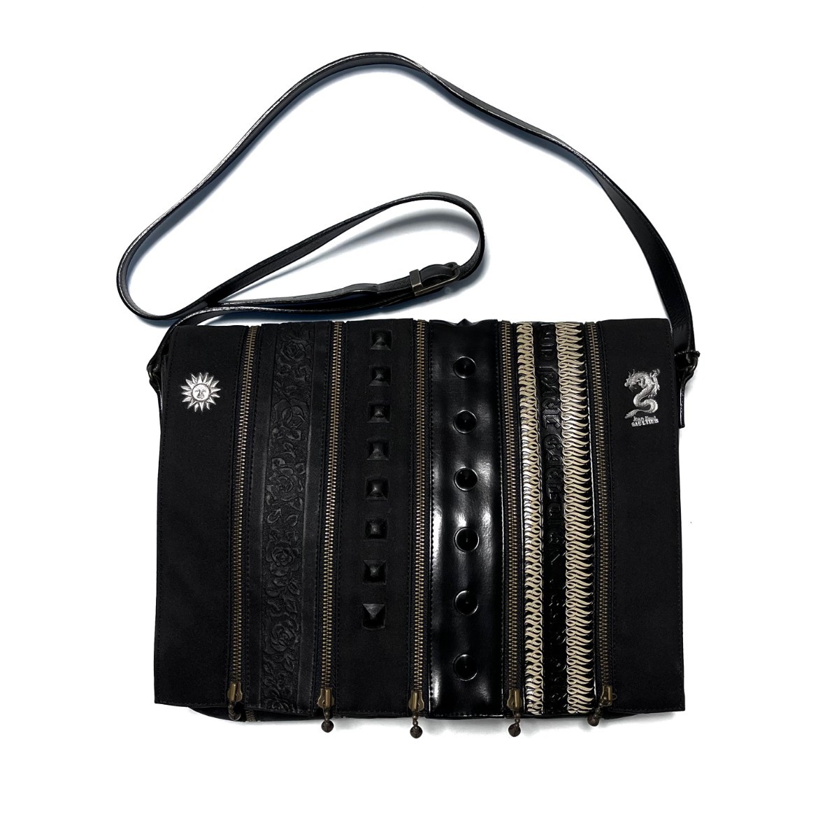 AW1995 Jean paul gaultier DRAGON LEATHER ZIP SHOULDER BAG リュバンジップ ショルダー ボディ バッグ ゴルチエ 90s archive vintage