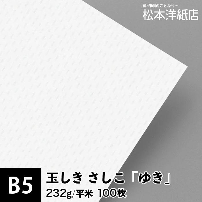 玉しき さしこ 「ゆき」 232g/平米 0.34mm B5サイズ：100枚 印刷紙 印刷用紙 松本洋紙店
